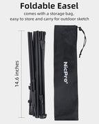 Nicpro Art Folding Easels for Display, 6 Pack 63 Inches Metal Floor Easel Stand Bulk Tripod Black Collapsible for Sign Artist Poster Wedding | with Carry Bag