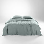 Olive + Crate Tencel Eucalyptus Cooling Duvet Cover Set - Hypoallergenic, Lyocell Tencel Duvet Cover - Soft, Temperature Regulating with Hidden Button Closure & Corner Ties - Twin XL [Eucalyptus]
