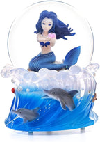 Mermaid Snow Globe Music Box with Light, Ocean Theme Birthday Gift for Girls Daughter Girlfriend Wife Women Anniversary Christmas Birthday Gift Musical Box Play You are My Sunshine
