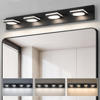 OKELI 4-Light LED Bathroom Vanity Light Fixtures, Matte Black Modern Bathroom Wall Lighting Fixtures Over Mirror (3CCT, 3000K-6000K)