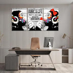 Novatique Banksy Canvas Wall Art Street Graffiti Wall Art Music is Life Animals Painting Print Abstract Painting Pop Art Wall Decor Monkey Graffiti Art for Living Room Bathroom, 20" x 28" x 3pcs