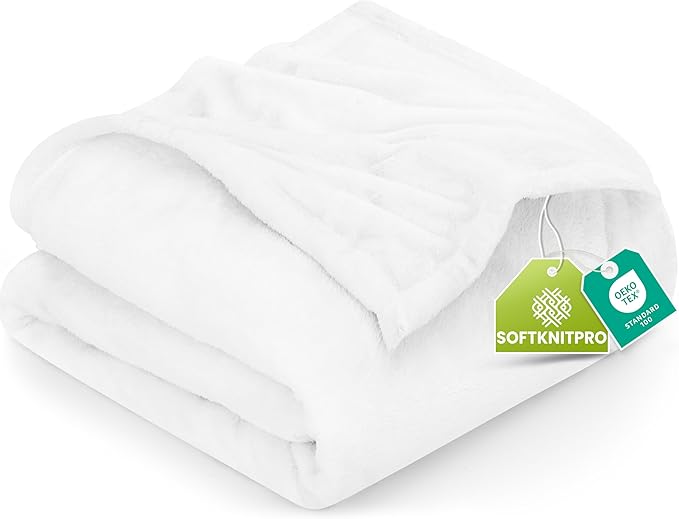 Utopia Bedding Fleece Blanket King Size White (90x102 Inches) Ultra Soft Warm Lightweight Microfiber Breathable Anti-Static Cozy Winter Bed Blanket, All-Season Home Decor Gift for Men & Women