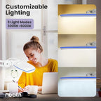 Neatfi XL 2,200 Lumens LED Task Lamp, 20W, 182SMD LEDs, 23-Inch Ultra-Wide, 4 Brightness Levels, 3 Light Modes, Dimmable, Eye-Caring, Glare-Free (CCT with Clamp, White)