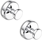 Suction Cup Hooks for Shower, Removable Towel Hooks for Bathroom Window Glass Door Wall, Bath Robe Looafh Hook for Hanging - 2 Pack, Chrome