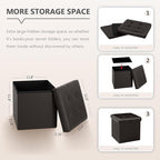 B FSOBEIIALEO Folding Storage Ottoman Cube Footrest Faux Leather for Living Room Seat Chest Brown 12.6"X12.6"X12.6"