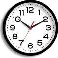 Wall Clock 16 Inch Silent Non-Ticking Modern Clock Battery Operated Classic Simple Minimalist Analog Decorative for Kitchen, Living Room,Office, Bedroom, Bathroom (Black)