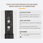 LED Desk Lamp with USB Ports. Eye-Caring 3 Color Temperature Stepless Dimming Night Light for Reading, Workbench. 4-in-1 Multi-Function Magnetic Detachable Desk Lamp with SOS Mode for Outdoor Camping.