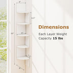 Tangkula 5-Tier Corner Shelf Wall Mount, Farmhouse Floating Corner Bookshelf, Industrial Modern Display Shelf Stand, Wooden Storage Organizer for Living Room Home Office (2, White)
