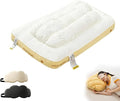 Luxury Hotel Pineapple Cloud Pillow, 3 Heights Plush Supportive Pillow for Back Side Sleepers, Machine Washable Premium Fiber Fill Decorative Throw Pillow (White, Medium Pillow)