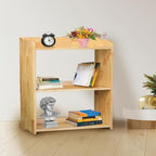Pink Bookcase by Natural Wood, 4 Tier Bookshelf, Small Book Shelves Freestanding Display Storage Shelves. Open Bookshelf for Bedroom, Living Room and Office (Natural, 3 Tier Simple)