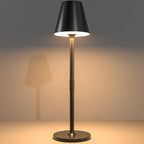 Modern LED Cordless Table Lamp, 4000mAh Rechargeable Battery, 3 Level Brightness Night Light, Metal Shell, Minimalist Design, for Couples Dinner/Coffee Table/Restaurant/Bedroom, Black