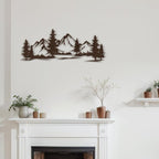 SIGNLEADER Metal Wall Art Decor Mountain Pine trees Modern Abstract Wall Sculpture Hangings Home Decoration for Living Room, Bedroom, Bathroom, Kitchen, Outdoor - 18" Bronze