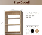 ROOMTEC 25.5" Medium Hanging Closet Unit, Modular Closet System with Hanging Rod, Wardrobe Organizer for Bedroom or Walk-in Closet, Wall Mounted, Customizable Clothes Storage Unit, Wood