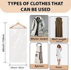 Party Bargains 60x24 Inch Clear Plastic Garment Bags, 50 Pack