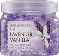 SMELLS BEGONE 12 oz Odor Eliminator Gel - Air Freshener - Absorbs & Eliminates Odor in Bathrooms, Basements, Cars, Boats, RVs & Pet Areas - Made with Essential Oils - Lavender Vanilla