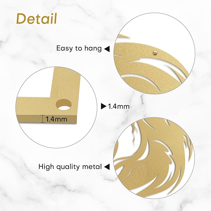 SIGNLEADER Metal Wall Art Decor Horse Minimalist Modern Abstract Wall Sculpture Hangings Home Decoration for Living Room, Bedroom, Bathroom, Kitchen, Outdoor - 36" Gold