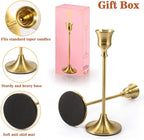 Candlestick Holders Taper Candle Holders - Gold Candlestick Holder Set of 6 Candle Stick Holders kit Classic Decorative Candle Stick for Christmas, Wedding, Party, Dinner Tables,Home Décor