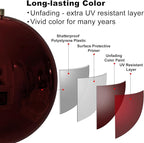 Maroon 8.0" Extra Large Christmas Ornaments - Christmas Tree Decoration Balls Shatterproof Hanging Shiny Balls for Birthday Holiday Wedding Decorations Set of 2pcs