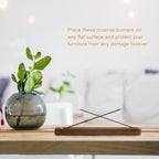 HOSSIAN Incense Holders-Bamboo Incense Holder for Sticks-Ash Catcher Wooden Handmade Gift 11 inches