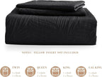 Exclusivo Mezcla Twin Quilt Bedding Set, Lightweight Black Quilts Twin Size for All Seasons, Soft Microfiber Bedspreads Coverlets Bed Cover with Leaf Pattern, 2 Piece