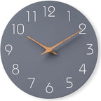 Mosewa Wall Clock 8 Inch Gray Battery Operated Silent Non Ticking Simple Modern Clock Decorative for Bedroom Living Room Kitchen Home Bathroom Office