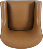 HomePop Modern Accent Chair, Homepop Home Décor, Accent Chairs for Living Room & Bedroom, Fabric Reading Living Room Side Chair, Single Sofa with Lounge Seat and Metal Legs- Carmel Faux Leather