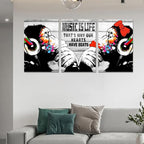 Novatique Banksy Canvas Wall Art Street Graffiti Wall Art Music is Life Animals Painting Print Abstract Painting Pop Art Wall Decor Monkey Graffiti Art for Living Room Bathroom, 20" x 28" x 3pcs