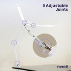 Neatfi LED Desk Lamp, Dimmable Desk Light with 360 SMD LEDs, 30W, CRI 95, Adjustable Color Temperature, Task Lamp for Home, Office, and Workbench (CCT, White, 41 Inches)