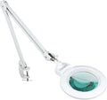 Neatfi XL Bifocal LED Magnifying Lamp – 7-Inch Glass Lens, 2.25x & 6X Magnification, 1,600 Lumens, Dimmable LED, Adjustable Arm, Hands-Free Close Work (White, Glass Lens with Clamp)