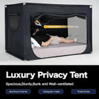 Bed Canopy Portable Blackout Bed Tent Privacy Tent for Adult Indoor Sleeping with 3 Doors, Storage Bag