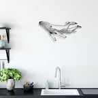 LIYOUYA Whale Metal Wall Decor - Ocean Life Art Room Decor Simple Line Black Wall Art Home Decor for Living Room, Bathroom, Bedroom, Dining Room (Black)
