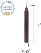 Alternative Imagination Black Chime Candles - 20 Pack of Unscented 4 Inch Mini Taper Candles - Dripless Long Burning Ritual Candles for Meditation, Protection, Banishing Negativity, & Home Decor