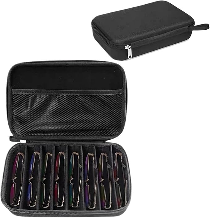 Adjustable 4/7 Slot Eyeglasses Holder Storage Box Portable Sunglasses Organizer Case Sunglass Storage Holder(Medium)