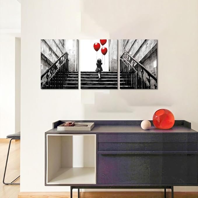 Novatique Banksy Wall Art Modern Street Wall Art Abstract Graffiti Posters Print Classic Graffiti Artwork Wall Decor for Living Room Bedroom Bathroom,12" x 16" x 3Pcs