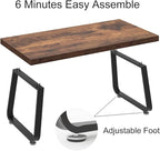 HSH Wooden Coffee Table, Industrial Rectangle Center Table, Modern Minimalist Coffee Table for Living Room, Farmhouse Wood and Metal Cocktail Tea Table for Bedroom Home Office, Rustic Brown, 47 in