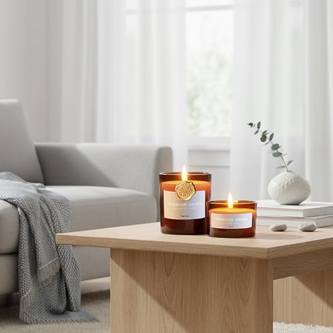 2-Pack Set Fall Scented Candles, Pumpkin Spice Soy Wax Jar Candle for Home, Natural Aromatherapy Candles, Cozy Fall Décor Holiday Fragrance Candle Gift for Women,Men