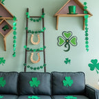 YEAHOME St Patricks Day Shamrock Wall Decorations, 11'' Metal Clover Wall Art Decor, Lucky Shamrock Yard Garden Decor Hanging for Home Front Door, Kitchen, Bathroom, Bedroom, Indoor & Outdoor