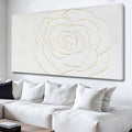 NBAODAN Minimalist Wall Decor Abstract Canvas Art Modern Artwork Living Room Wall Decorations White and Gold Art Flowers Picture 29x58 Inch
