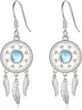 Dream Catcher Earrings for Women 925 Sterling Silver Western Earrings Dream Catcher Dangle Cowgirl Earrings Bohe Jewelry Gifts for Women