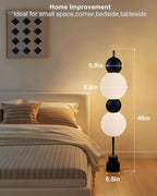 Lightdot Black Globe Floor Lamp with 3 Color Temperatures LED Bulbs Included,Dimmable Floor Lamps with Touch Switch,Unique Modern Standing Tall Lamp for Bedroom Living Room/Sofa Beside/Corner Decor