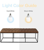 Homepop Home Decor | Large Upholstered Bench | Bench Ottoman with Storage for Living Room & Bedroom | Decorative Home Furniture (Light Brown PU Leather)