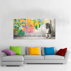 Novatique Banksy Wall Art Graffiti Canvas Wall Art Colorful Graffiti Wall Decor Modern Street Art Posters Prints for Living Room Bedroom,24" x 36" x 3 Pcs