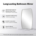 ANDY STAR Brushed Nickel Bathroom Mirror, 24x40” Oblong Mirror with Stainless Steel Metal Frame, Silver Oval Vanity Mirror for Over Sink, Modern Anti Rust Wall Mounted