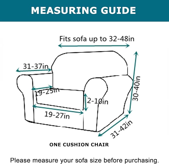 KRFOONN 2 Piece Chair Covers Printed Sofa Covers Couch Covers Washable Armchair Sofa Couch Slipcover Furniture Protector with Elastic Bottom for Living Room (Armchair, 23), Small