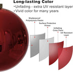 Rose Red 6.0" Extra Large Christmas Balls - Christmas Tree Decoration Ornaments Shatterproof Hanging Shiny Balls for Birthday Holiday Wedding Decorations Set of 2pcs