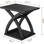 ChooChoo End Side Table Set of 2, Modern End Table with Storage Shelf, X-Design Side Table Living Room