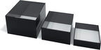 Red Co. Set of 3 Glossy Black / Clear Top Acrylic Cube Display Nesting Risers with Hollow Bottoms