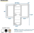 Modular Closet System, 66" Wide Closet Organizer System with Hanging and Towers, Wood Tower Closet Storage for Walk In Closets, Wall Mounted Wardrobe Organizer Kit System, Bedroom, White