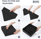 Joyoldelf Sock Drawer Organizer Divider 4 Packs Underwear Organizer, 2 x 24 Cell + 2 x 16 Cell Closet Organizers and Storage Sock Holders for Storing Socks, Handkerchiefs, Ties, Belts (Black)