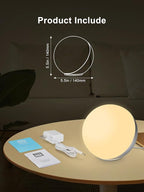 EASEMO Table Lamp Ambient Lighting for Bedroom, Bedside Lamp, LED Touch Lamp with Charger, Desk Lamp Dimmable Bedside Nightstand Night Lamp with RGB Multicolor for Kids Room (Red, Green, Blue)